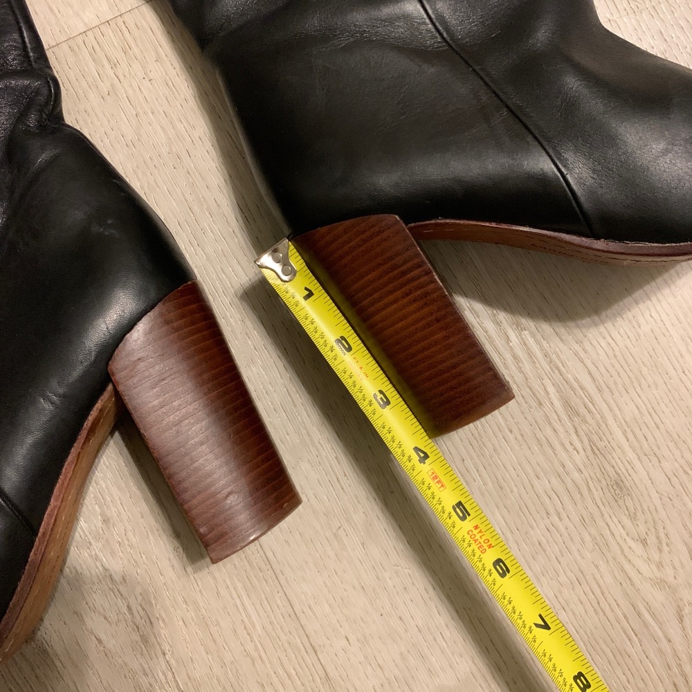 Land's End Women's Stanton‎ High Heel "Black" Leather Pull On Boots Size 7.5 B - Picture 2 of 14